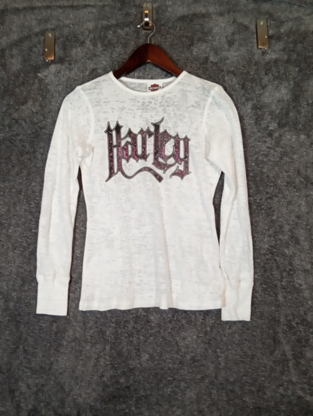 Harley-Davidson Bravado Burnout Graphic Biker Style Long Sleeve Womens  Medium